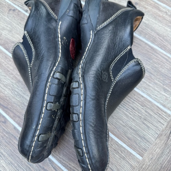 Born Mens black Leather slip on Shoes size 10.5 - Picture 10 of 11